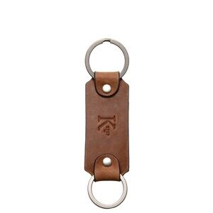 “IRWIN” Leather Double Loop Key Chain…Color: Espresso…New
